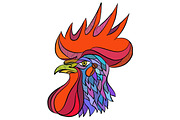 Chicken Rooster Head Side Drawing