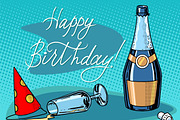 Happy birthday champagne party
