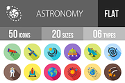 50 Astronomy Flat Shadowed Icons