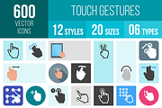 600 Touch Gestures Icons