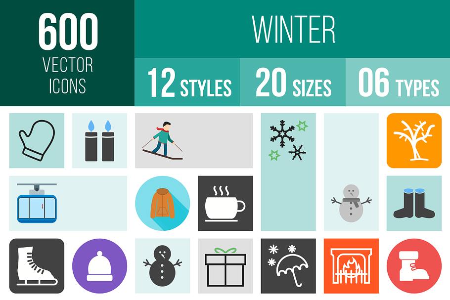 600 Winter Icons