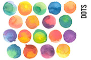 Watercolor Dots Clip Art