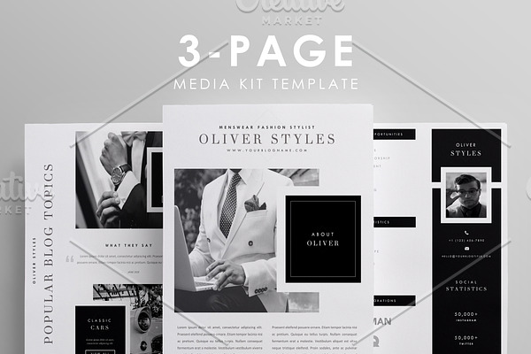 Blogger Media Kit Template | 3 Pages
