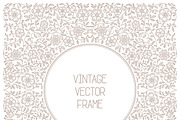 Vintage floral frame lineart