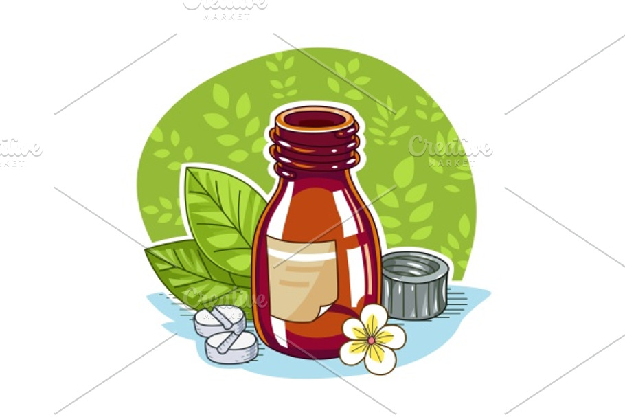 Jar with pill in Illustrations - product preview 8
