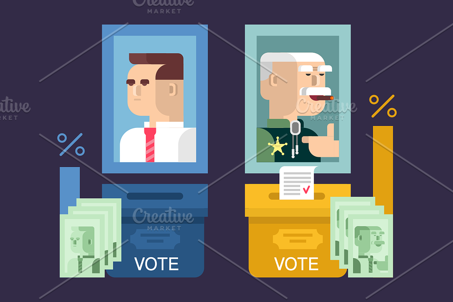 Concept elections design flat in Illustrations - product preview 8