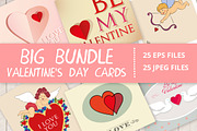 Valentine's Day cute cards bundle