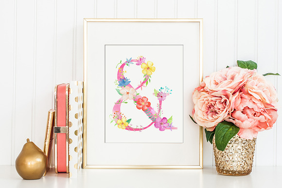 Pink Floral Alphabet A to Z in Objects - product preview 2