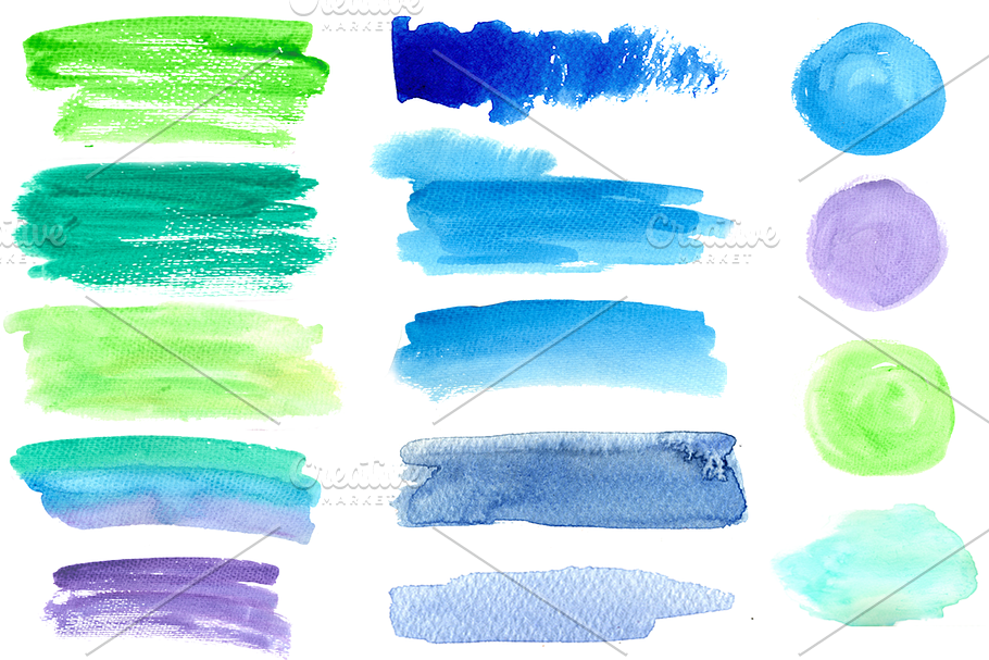 Watercolor banners and splotches