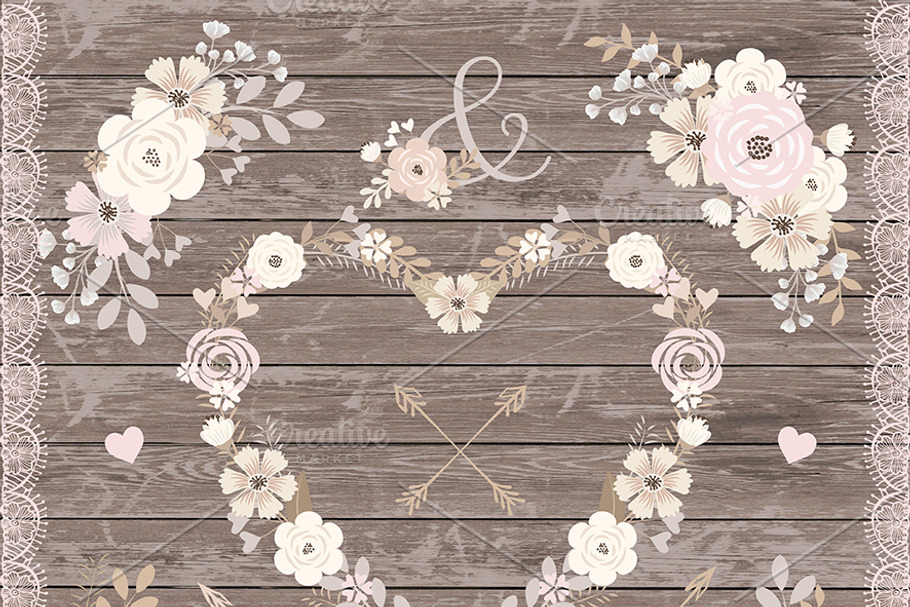 Vector rustic flower elements in Illustrations - product preview 8