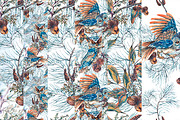 Winter Seamless Pattern with Owls