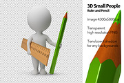 3D Small People - Ruler and Pencil