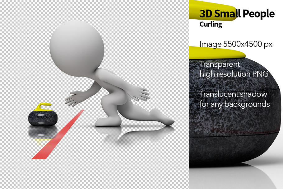 3D Small People - Curling in Illustrations - product preview 8