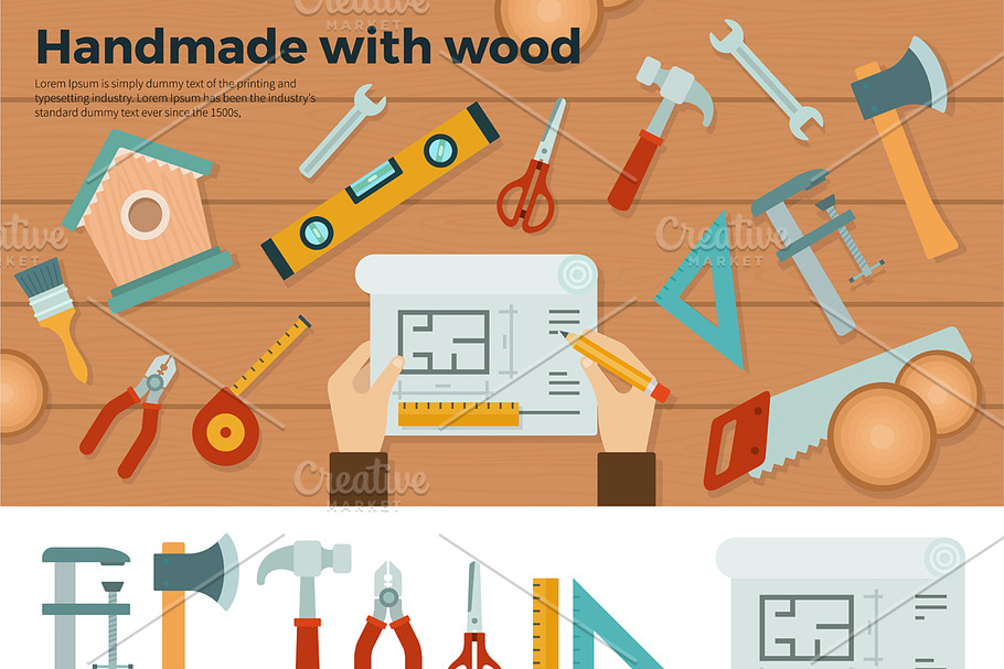 Tools for Handmade with Wood in Illustrations - product preview 8