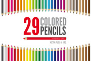 29 Vector Colored Pencils
