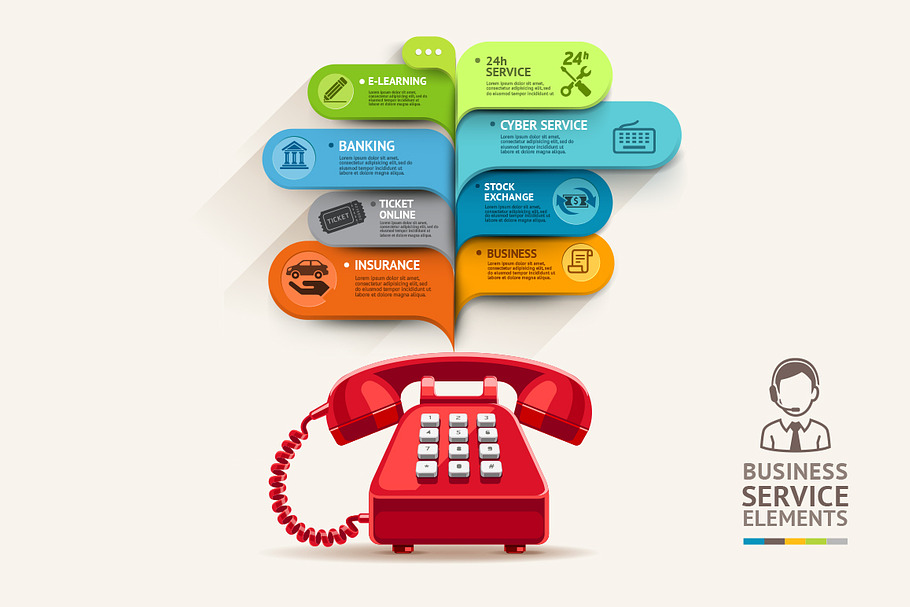 Business Telephone Service Template. in Illustrations - product preview 8