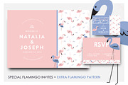 Beautiful flamingo wedding invites