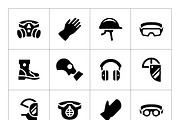 Personal protective equipment icons