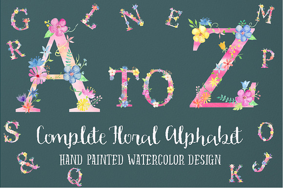 Pink Floral Alphabet A to Z in Objects - product preview 4