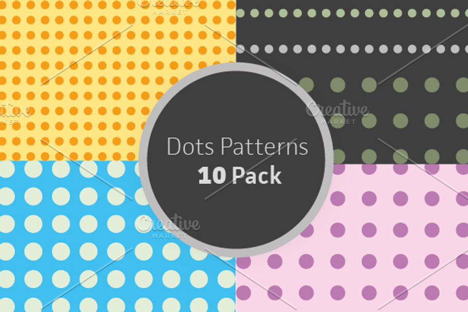 10 Dots Patterns (AI, EPS)
