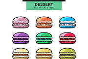Set of 9 color French macaroons