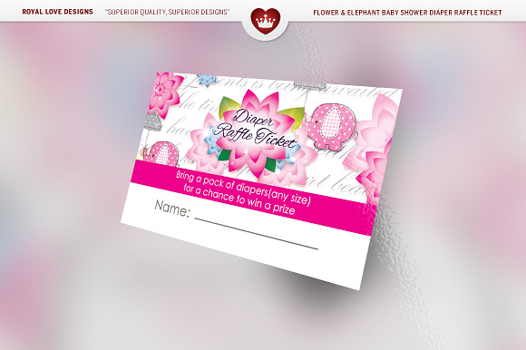 Flower & Elephant Baby Shower Set in Wedding Templates - product preview 2