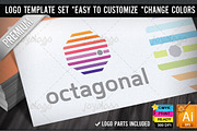 Color Lines Octagonal Logo Template