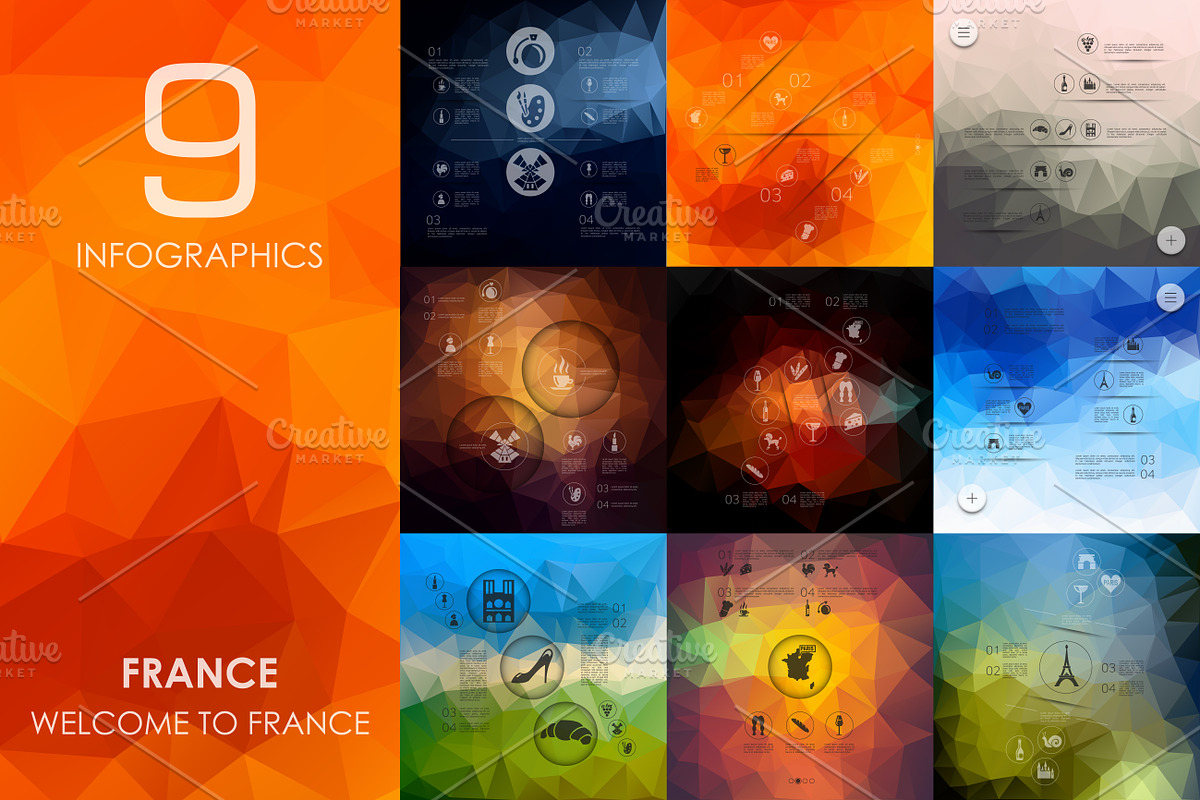 9 France infographics in Presentation Templates - product preview 8