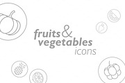 Linear FRUITS and VEGETABLES icons
