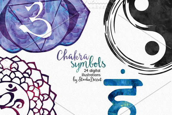 Chakra Symbols - Design Elements in Illustrations - product preview 1
