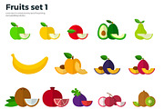 Fruit and Slices on White