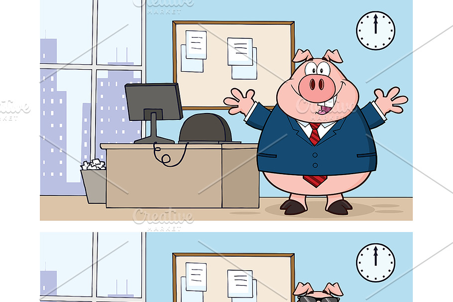Businessman Pig Collection - 3 in Illustrations - product preview 8