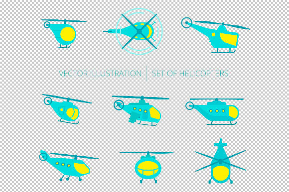 Nice set of helicopters in Illustrations - product preview 2
