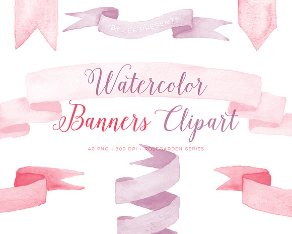 Watercolor Banners Ribbons Graphics in Objects - product preview 1