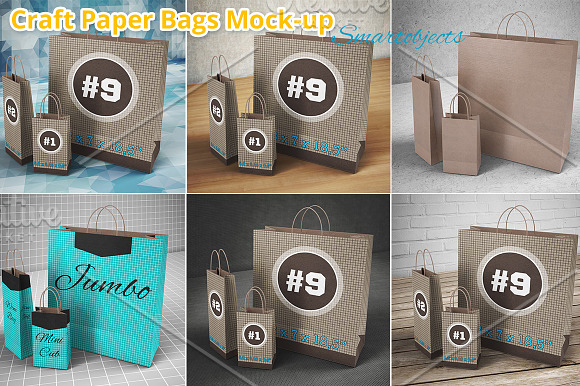 3 Shopping Paper Bags Mockup in Product Mockups - product preview 1