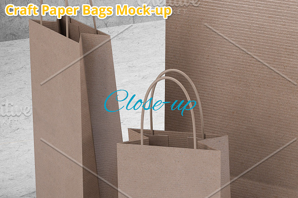 3 Shopping Paper Bags Mockup in Product Mockups - product preview 2