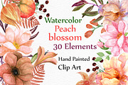 Watercolor flowers clipart