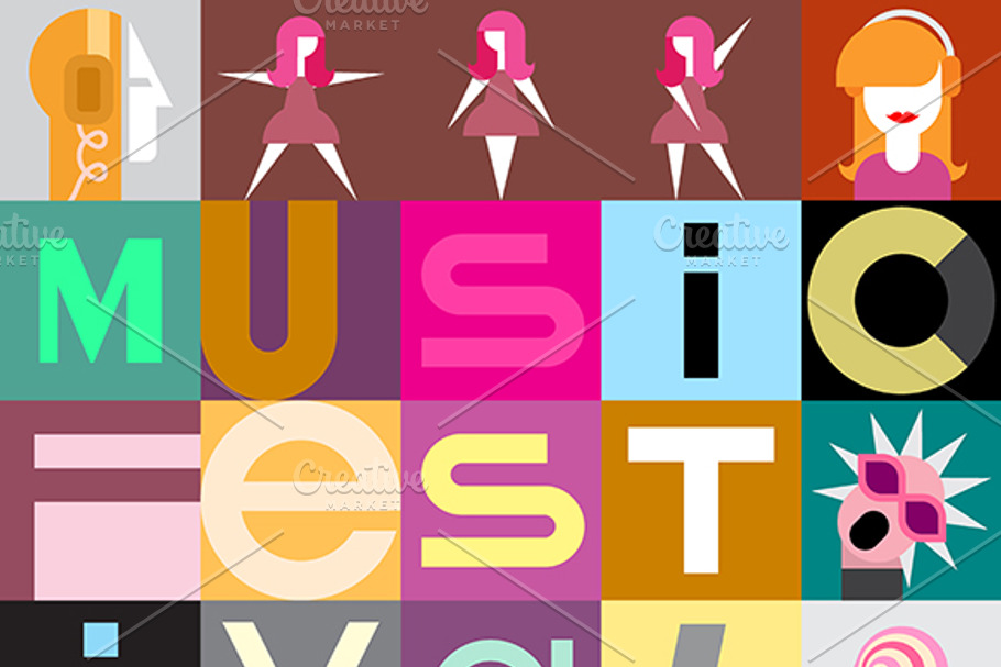 Music Festival Vector Poster in Illustrations - product preview 8