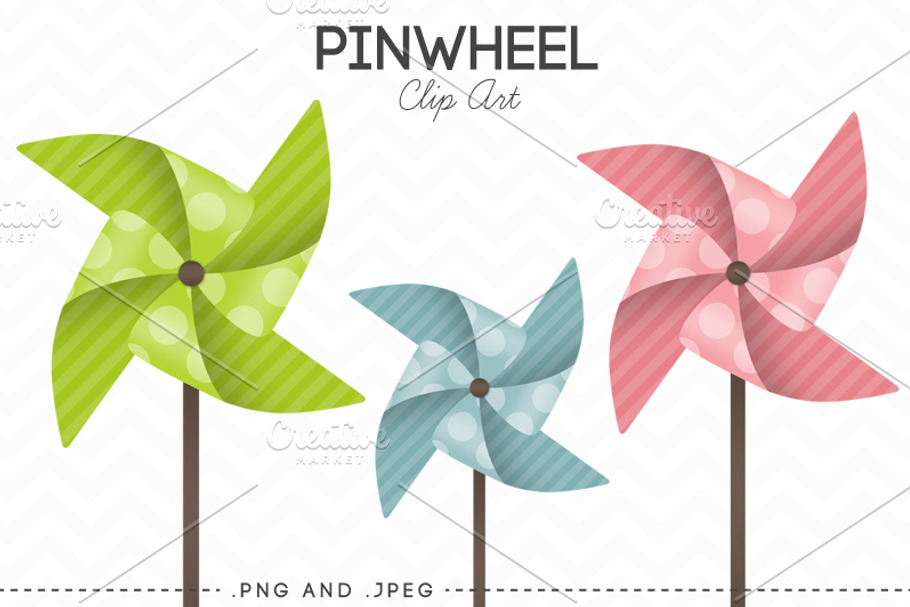 Pinwheel Clip Art Set of 12