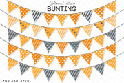 5 Yellow Gray Bunting Banner Clipart