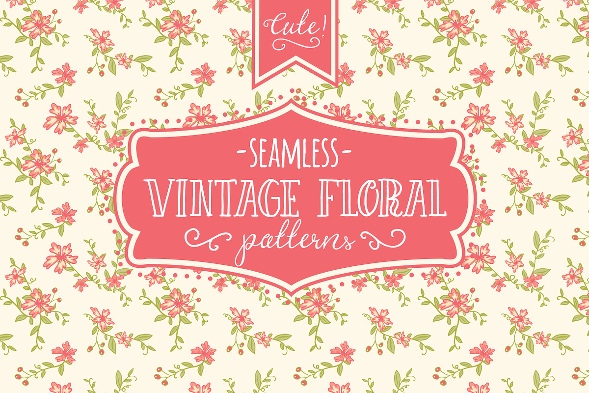 Seamless Vintage Floral Patterns in Patterns - product preview 8