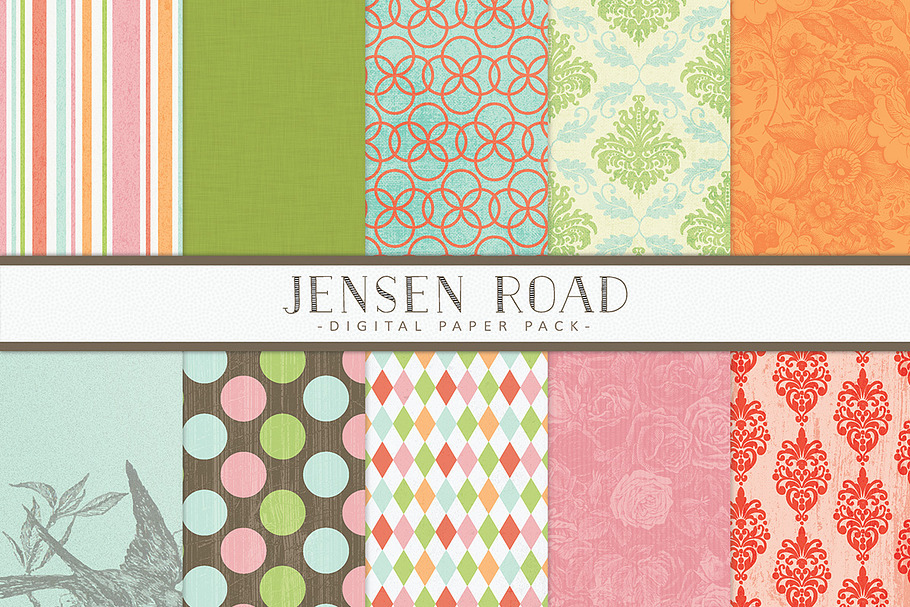 Spring Digital Scrapbook Papers in Patterns - product preview 8
