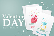 Valentine's Day flat cards