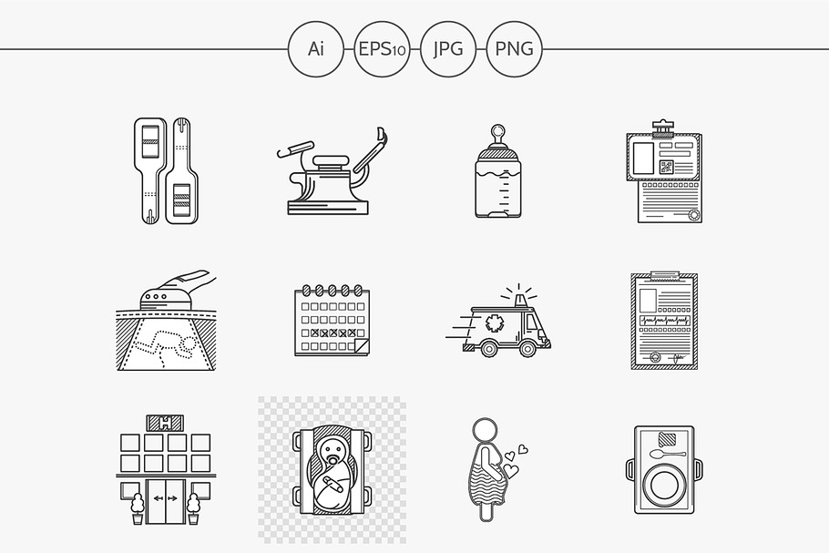 Gynecology flat line vector icons in Graphics - product preview 8