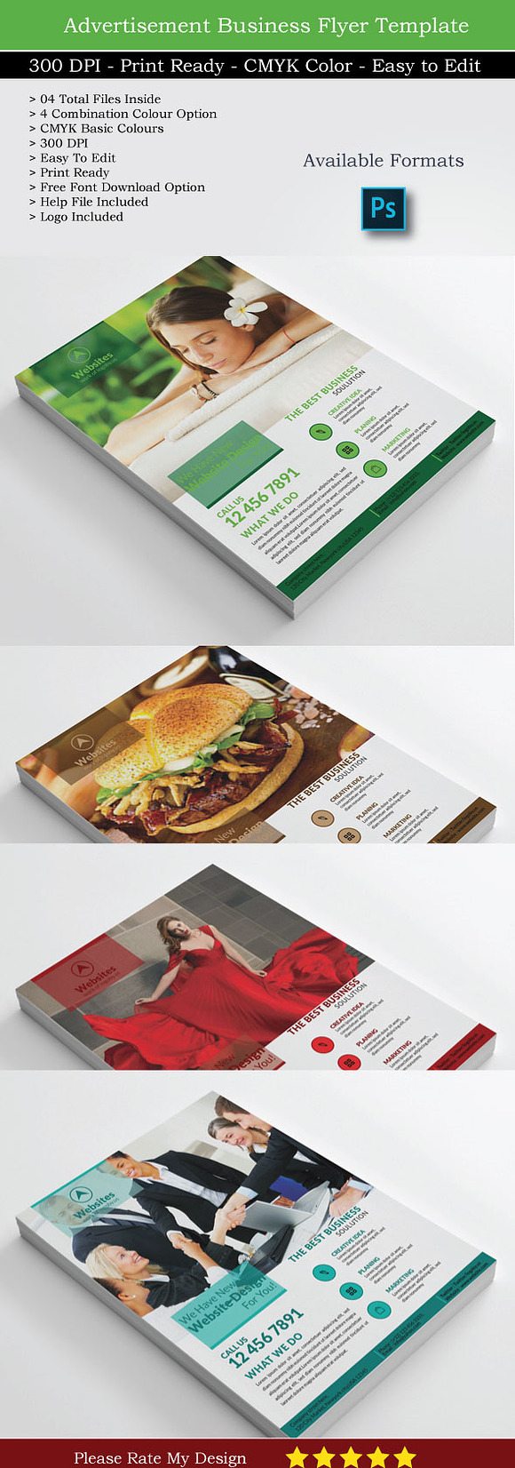 4 WEBs Business Flyers in Flyer Templates - product preview 4