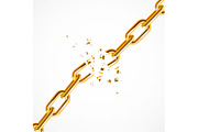 Gold and Steel Chain Breaking. 