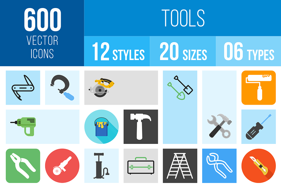 600 Tools Icons in Graphics - product preview 8