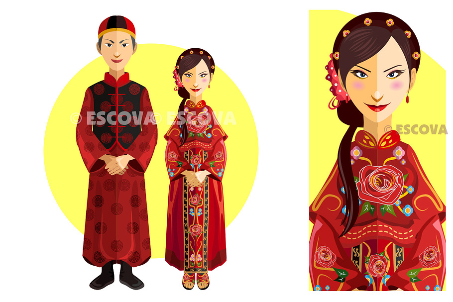 Chinese Marriage Wedding Ceremony  in Illustrations - product preview 8