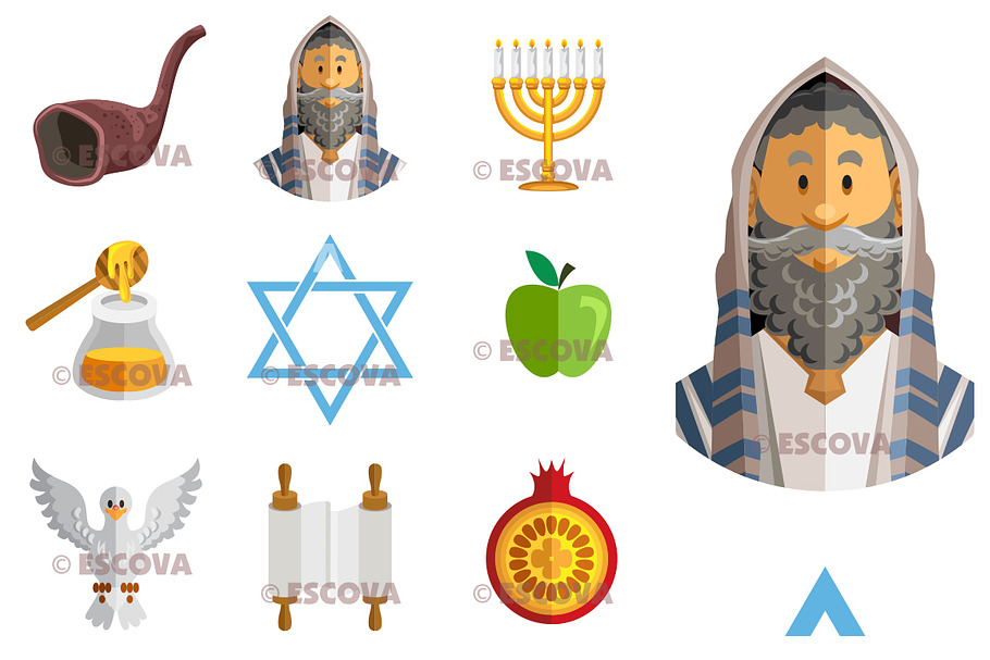 Rosh Hoshanah Yom Kippur Jews Icon in Graphics - product preview 8