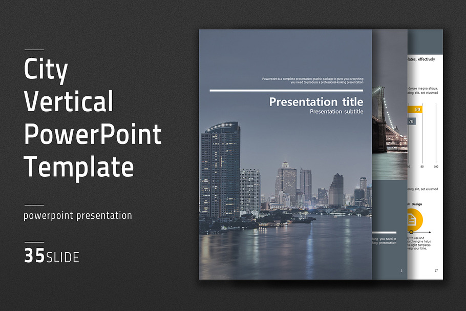 City Vertical PowerPoint Template